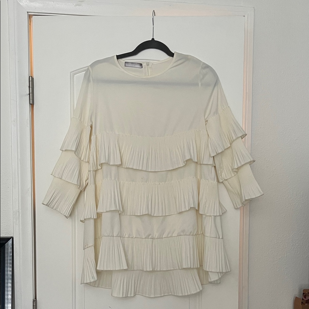Elegant Cream Ruffle Top